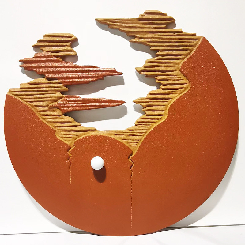 Living Room Wall Art Decor 3D Relief Painting Abstract Geometric Design 100cm Handmade